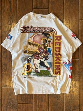 Vintage 1992 Washington Redskins AOP NFL Football Bulletin Shirt